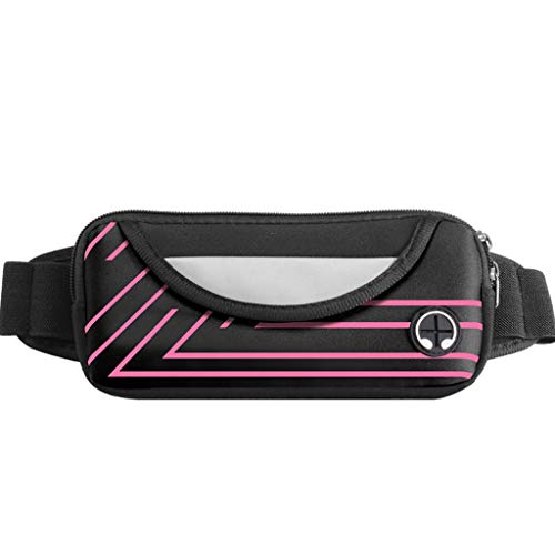 QZZQ Bolsa Personal Deportiva Teléfono Móvil Cinturón Invisible Multifunción Impermeable Bolsa Reflectante para Exteriores Ajuste Ceñido Fitness (Color : Pink)