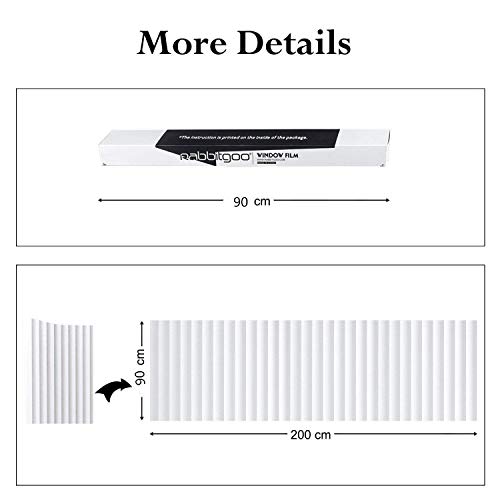 rabbitgoo Pegatina de Ventanas Autoadhesiva Pegatina Privacidad Efecto 3D Decorativa para Cristal Electrostática Control de Calor Anti UV 3 pies por 6.5 pies 90x200CM rabbitgoo Pegatina de Ventanas Autoadhesiva Pegatina Privacidad Efecto 3D Decorativa para Cristal Electrostática Control de Calor Anti UV 3 pies por 6.5 pies 90x200CM