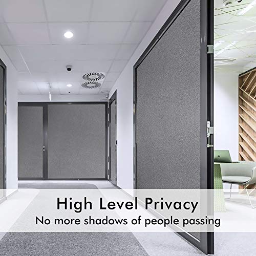 rabbitgoo Vinilo Cristal Ventana Protector Privacidad Sin Pegamento Pegatina Opaco Vinilo Decorativo Pelicula Autoadhesivo Adherencia Electrostática Pegatina Deslustrada Negro 44.5x200CM