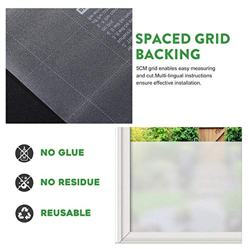 rabbitgoo Vinilo para Ventana con Cuadriculas Privacidad, Esmerilado Vinilo Cristal Translucido Adhesivo Plus Rejilla Espaciada Protector Privacidad Luz Solar Pegatina Decorativa contra UV 44.5x200CM rabbitgoo Vinilo para Ventana con Cuadriculas Privacidad, Esmerilado Vinilo Cristal Translucido Adhesivo Plus Rejilla Espaciada Protector Privacidad Luz Solar Pegatina Decorativa contra UV 44.5x200CM