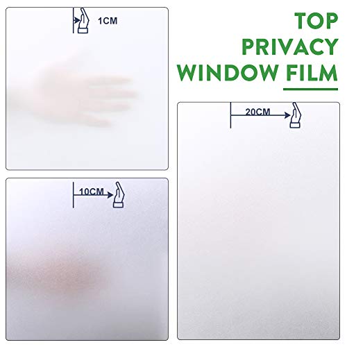 rabbitgoo Vinilo para Ventana con Cuadriculas Privacidad, Esmerilado Vinilo Cristal Translucido Adhesivo Plus Rejilla Espaciada Protector Privacidad Luz Solar Pegatina Decorativa contra UV 90x200CM