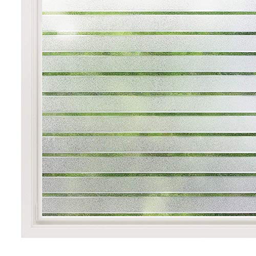 rabbitgoo Vinilo Ventana Privacidad, Vinilo Cristal Ventana Autoadhesivo Laminas Cristal Ventana, Pegatina Electroestático Translúcido Anti UV Decorativos Oficina Cocina Rayas Blancas 44.5x150CM rabbitgoo Vinilo Ventana Privacidad, Vinilo Cristal Ventana Autoadhesivo Laminas Cristal Ventana, Pegatina Electroestático Translúcido Anti UV Decorativos Oficina Cocina Rayas Blancas 44.5x150CM