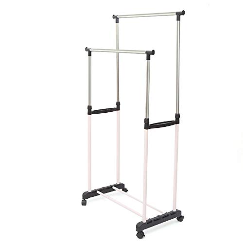 Rack de secado, percha de secado de acero inoxidable, balcón Colgador de piso bipolar, Percha plegable multiuso interior y exterior@Negro Rack de secado, percha de secado de acero inoxidable, balcón Colgador de piso bipolar, Percha plegable multiuso interior y exterior@Negro