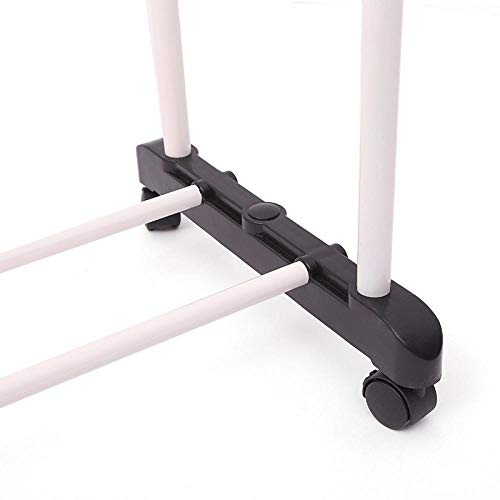 Rack de secado, percha de secado de acero inoxidable, balcón Colgador de piso bipolar, Percha plegable multiuso interior y exterior@Negro Rack de secado, percha de secado de acero inoxidable, balcón Colgador de piso bipolar, Percha plegable multiuso interior y exterior@Negro