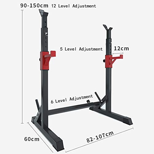 Rack de Sentadillas de Ajustable,Squat Rack Barbell Stands Soporte para Sentadillas,Heavy Duty Soporte de Entrenamiento de Fuerza para Gimnasio en Casa 300 kg de Carga MáXima Rack de Sentadillas de Ajustable,Squat Rack Barbell Stands Soporte para Sentadillas,Heavy Duty Soporte de Entrenamiento de Fuerza para Gimnasio en Casa 300 kg de Carga MáXima