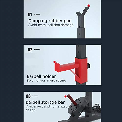 Rack de Sentadillas de Ajustable,Squat Rack Barbell Stands Soporte para Sentadillas,Heavy Duty Soporte de Entrenamiento de Fuerza para Gimnasio en Casa 300 kg de Carga MáXima Rack de Sentadillas de Ajustable,Squat Rack Barbell Stands Soporte para Sentadillas,Heavy Duty Soporte de Entrenamiento de Fuerza para Gimnasio en Casa 300 kg de Carga MáXima