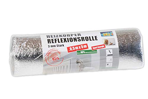 Radiador calor Reflector | Reflexion rollo | 5 m x 0,5 m| 95% térmica trasera strah lung| ahorrar en Calefacción Radiador calor Reflector | Reflexion rollo | 5 m x 0,5 m| 95% térmica trasera strah lung| ahorrar en Calefacción