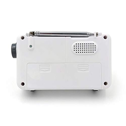 Radio NK-AB1904 FM / AM - Radio Portátil de Sobremesa, Pantalla LCD con Luz, Antena, Altavoz, 4 Pilas AA, cable DC5V, Blanca (Función Radio Despertador) Radio NK-AB1904 FM / AM - Radio Portátil de Sobremesa, Pantalla LCD con Luz, Antena, Altavoz, 4 Pilas AA, cable DC5V, Blanca (Función Radio Despertador)