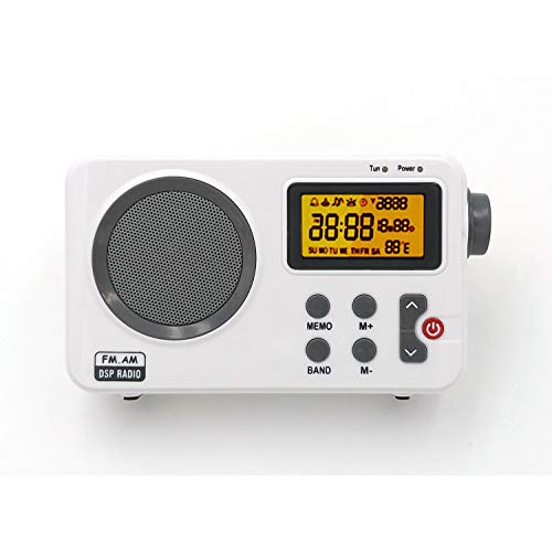 Radio NK-AB1904 FM / AM - Radio Portátil de Sobremesa, Pantalla LCD con Luz, Antena, Altavoz, 4 Pilas AA, cable DC5V, Blanca (Función Radio Despertador) Radio NK-AB1904 FM / AM - Radio Portátil de Sobremesa, Pantalla LCD con Luz, Antena, Altavoz, 4 Pilas AA, cable DC5V, Blanca (Función Radio Despertador)