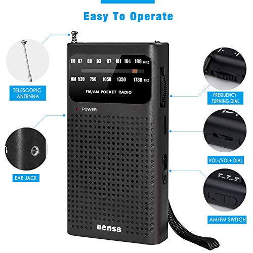 Radio Portátil Pequeña Mini Radio de Bolsillo FM Am Radio con Grandes Altavoces, Excelente Recepción Radio Portátil Pequeña Mini Radio de Bolsillo FM Am Radio con Grandes Altavoces, Excelente Recepción
