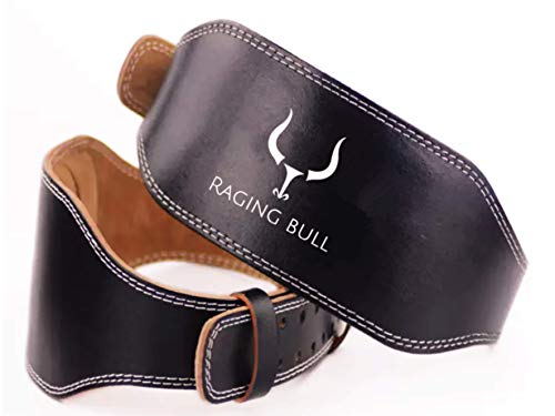 Raging Bull Cinturon Lumbar Gimnasio Hombre y Mujer, para Peso Musculacion, Halterofilia, Levantamiento de Pesas. Cinturon lastre dominadas Powerlifting Belt cinturón Ruso Fitness (S)