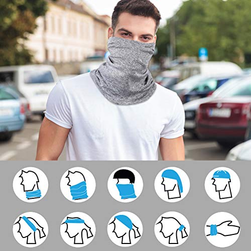 Railee Pañuelos Cabeza Elástica, Multifunción Bandana Braga Cuello Pañuelos Deporte Braga Cuello Hombre Mujer Protección Ultravioleta Pasamontañas para Moto Ciclismo Yoga Aire Libre, 1Pcs