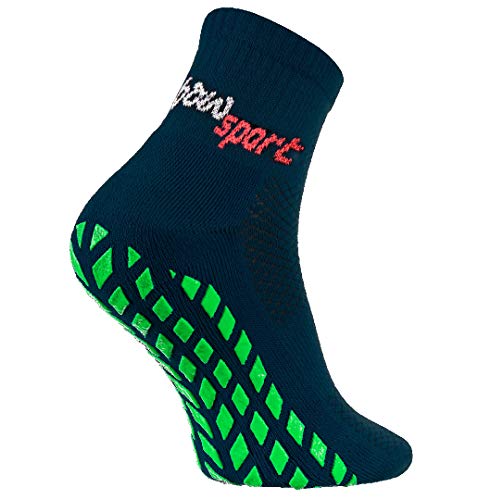 Rainbow Socks - Hombre Mujer Calcetines Antideslizantes de Deporte - 1 Par - Azul - Talla 42-43