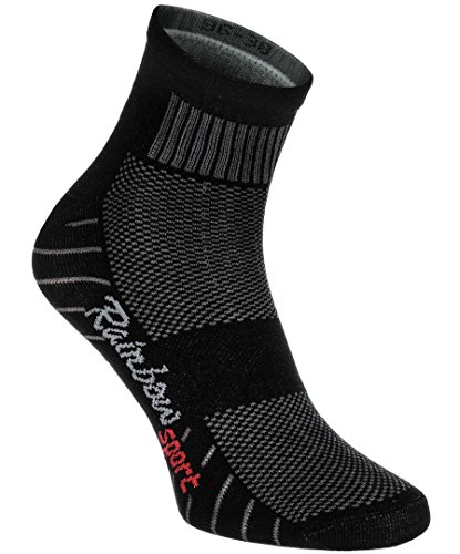 Rainbow Socks - Hombre Mujer Calcetines Deporte Colores de Algodón - 12 Pares - Negro - Talla 42-43 Rainbow Socks - Hombre Mujer Calcetines Deporte Colores de Algodón - 12 Pares - Negro - Talla 42-43