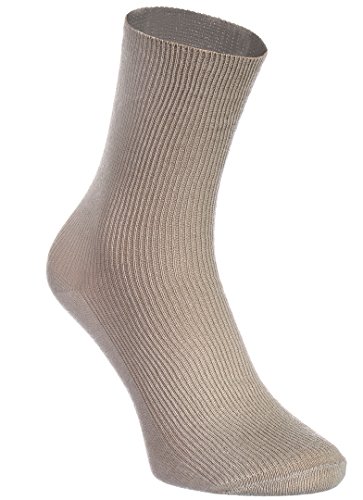 Rainbow Socks - Hombre Mujer Calcetines Diabéticos Sin Elasticos - 8 Pares - Beige Marrón Negro Grafito Azul Marino Caqui Azul y Gris - Talla 42-43
