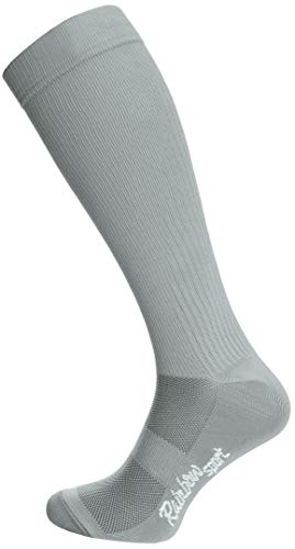 Rainbow Socks - Hombre Mujer Calcetines Largos de Deporte - 2 Pares - Gris Negro - Talla UE 36-38