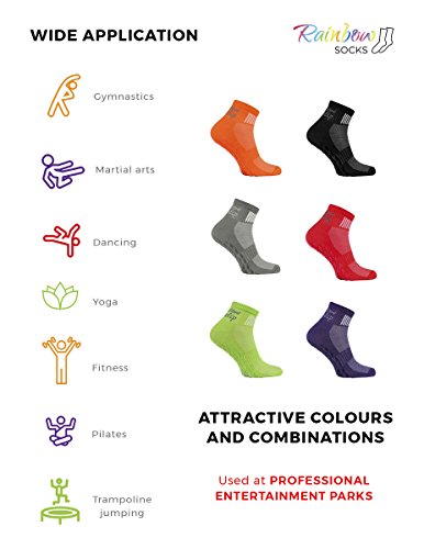 Rainbow Socks - Hombre Mujer Deporte Calcetines Antideslizantes ABS de Algodón - 1 Par - Naranja - Talla 42-43