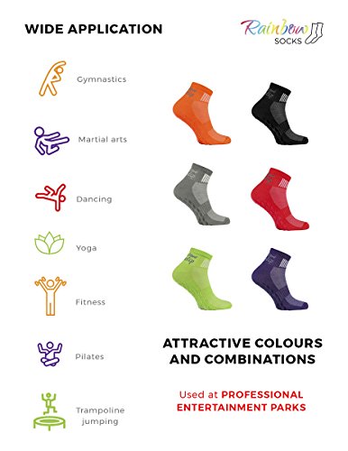 Rainbow Socks - Hombre Mujer Deporte Calcetines Antideslizantes ABS de Algodón - 1 Par - Naranja - Talla 42-43 Rainbow Socks - Hombre Mujer Deporte Calcetines Antideslizantes ABS de Algodón - 1 Par - Naranja - Talla 42-43