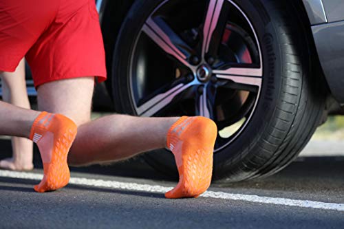 Rainbow Socks - Hombre Mujer Deporte Calcetines Antideslizantes ABS de Algodón - 1 Par - Naranja - Talla 42-43