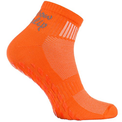 Rainbow Socks - Hombre Mujer Deporte Calcetines Antideslizantes ABS de Algodón - 1 Par - Naranja - Talla 42-43