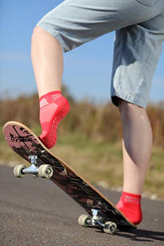 Rainbow Socks - Hombre Mujer Deporte Calcetines Antideslizantes ABS de Algodón - 6 Pares - Púrpura Negro Verde Gris Rojo Naranja - Talla 36-38