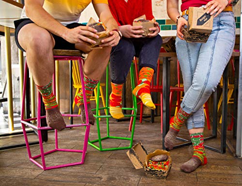 Rainbow Socks - Hombre Mujer Divertidos Calcetines de Hamburguesa Vegana - 2 Pares - Talla 41-46