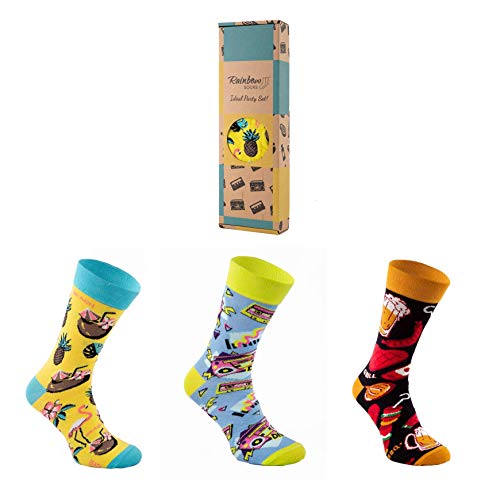 Rainbow Socks - Hombre Mujer Divertidos Calcetines Party - 3 Pares - Flamingo Grill Disco - Talla 36-40 Rainbow Socks - Hombre Mujer Divertidos Calcetines Party - 3 Pares - Flamingo Grill Disco - Talla 36-40