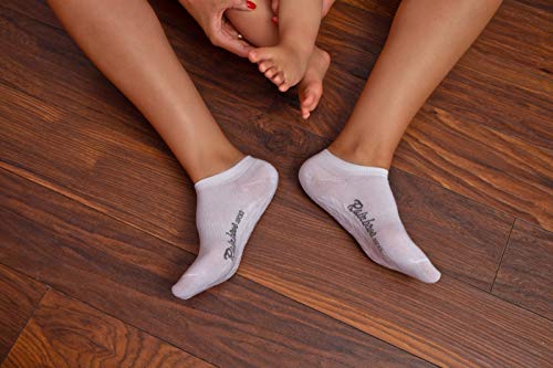 Rainbow Socks - Mujer Hombre - Calcetines Cortos Antideslizantes - 1 par - Blanco - Tamaños: EU 36-38