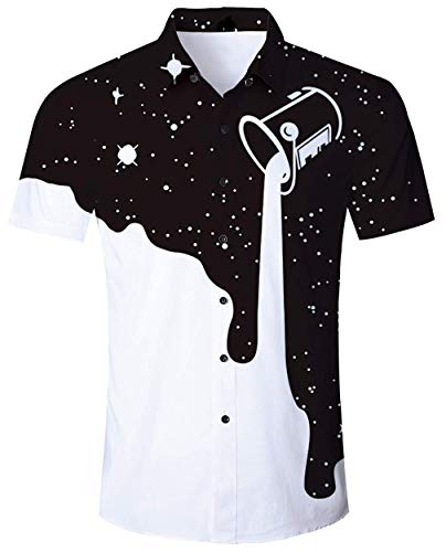 RAISEVERN Hombre Camisa Hawaiana Manga Corta Stag Beach Holiday Vestido de Lujo Hawaii RAISEVERN Hombre Camisa Hawaiana Manga Corta Stag Beach Holiday Vestido de Lujo Hawaii