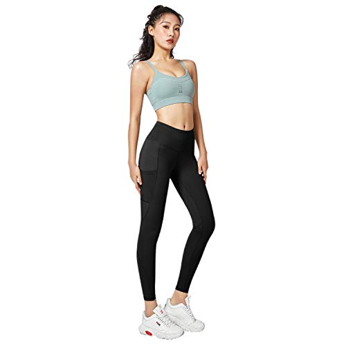 RaMokey Leggings Mujer Mallas de Deporte de Mujer Cintura Alta con Bolsillos Pantalon Deportivo para Running Training Estiramiento Yoga y Pilates