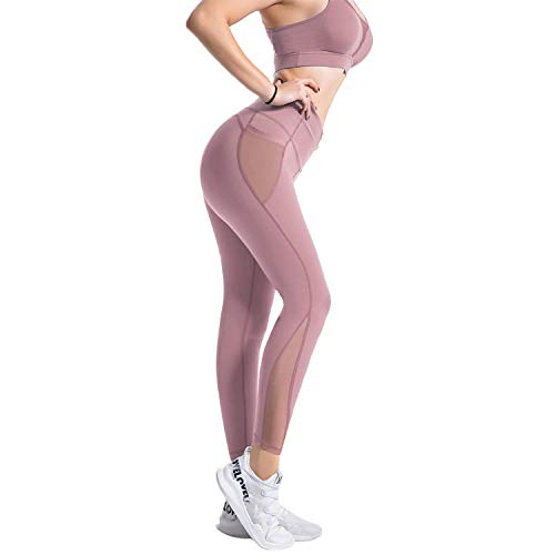 RaMokey Leggings Mujer Pantalón Deportivo Cintura Alta con Bolsillos Leggings Mallas para Yoga Pilates Running Fitness y Ejercicio Rosado L RaMokey Leggings Mujer Pantalón Deportivo Cintura Alta con Bolsillos Leggings Mallas para Yoga Pilates Running Fitness y Ejercicio Rosado L