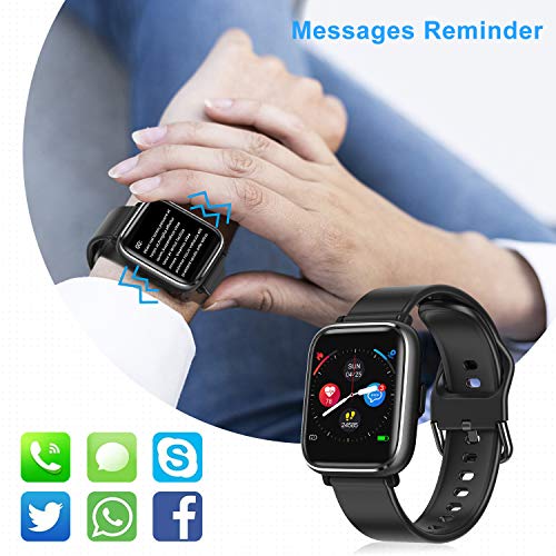 RaMokey Smartwatch, Relojes Inteligentes Mujer Hombre, Pulsera Actividad Inteligente Impermeable IP67, Reloj Fitness con Pulsómetro, Cronómetros,Calorías, Monitor de Sueño, Podómetro para Android iOS