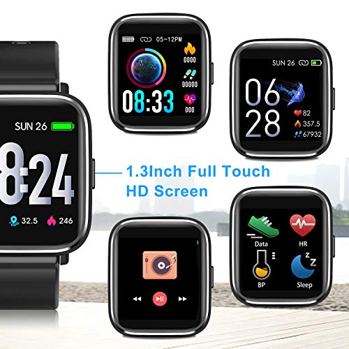 RaMokey Smartwatch, Relojes Inteligentes Mujer Hombre, Pulsera Actividad Inteligente Impermeable IP67, Reloj Fitness con Pulsómetro, Cronómetros,Calorías, Monitor de Sueño, Podómetro para Android iOS