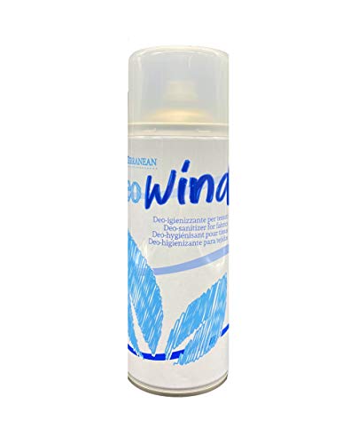Rampi Deo Wind – Desodorante en spray higienizante profesional, tejidos para el ambiente del coche, cajones, zapatos, casco, armario, perfume, hotel, gimnasio, accesorios de lavandería – 400 ml