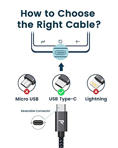 RAMPOW Cable USB Tipo C a USB A 3.0 Cable USB C Carga Rápida Nylon Duradero-Garantía de por Vida [USB C 3.1 Gen 1] para Samsung Galaxy Note 10/ S10 / S9, Mi 10, HTC 10/U11, LG G5/G6-1M,Gris Espacial