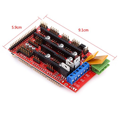 RAMPS 1.4 Regulador + MEGA2560 Tablero + 5pcs Soldered A4988 Stepper Motor Drivers + 5pcs Disipadores de calor + 19pcs Puentes con cable del USB para el kit de la Impresora de RepRap 3D