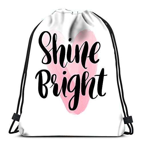 Randell Gym Drawstring Backpack Sport Bag Shine Bright Modern Brush Blogs Social Media Lightweight Shoulder Bags Travel College Rucksack For Women Men