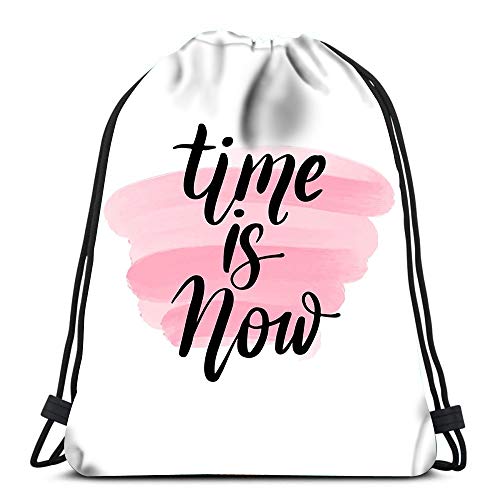Randell Gym Drawstring Backpack Sport Bag Time Now Modern Brush Blogs Lightweight Shoulder Bags Travel College Rucksack For Women Men