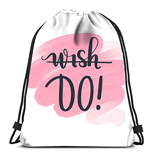 Randell Gym Drawstring Backpack Sport Bag Wish Do Modern Brush Blogs Social Media Motiv Lightweight Shoulder Bags Travel College Rucksack For Women Men