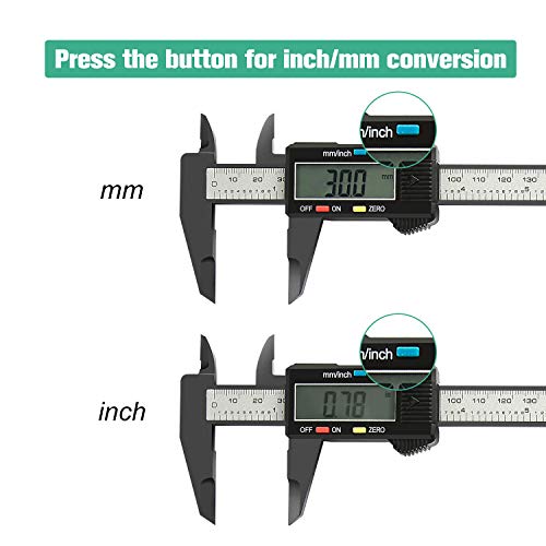 Raniaco Calibre Digital, Vernier Calibre Pantalla LCD Calibrador Electrónica, 150mm/6Inch para Medir Interior Exterior Altura Profundidad y Escalera