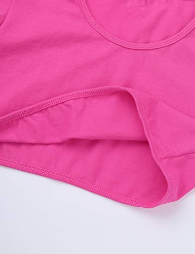 ranrann Crop Top de Danza del Vientre para Niña Traje de Baile Moderna Camiseta Manga Corta Ropa Deportivo de Danza Yoga Fitness Ejercicio Rosa Roja 6 Años