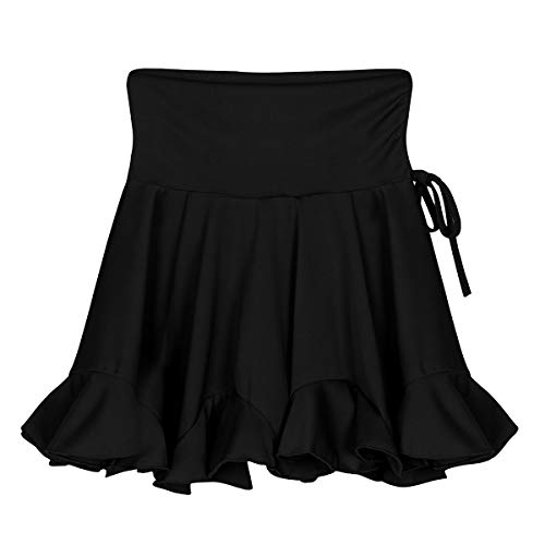 ranrann Falda de Baile Latino para Mujer Falda Corta de Danza Rumba Tango con Volantes Cintura Alta Dancewear Vestido de Danza Moderna Culottes Negro Small ranrann Falda de Baile Latino para Mujer Falda Corta de Danza Rumba Tango con Volantes Cintura Alta Dancewear Vestido de Danza Moderna Culottes Negro Small
