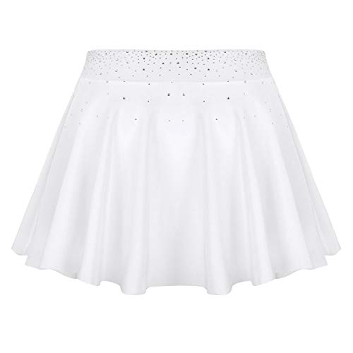 ranrann Falda de Danza Ballet para Mujer Falda Corta de Patinaje Artístico Cintura Alta Falda con Volantes Diamantes Vestido Baile Gimnasia Rítmica Blanco Medium ranrann Falda de Danza Ballet para Mujer Falda Corta de Patinaje Artístico Cintura Alta Falda con Volantes Diamantes Vestido Baile Gimnasia Rítmica Blanco Medium
