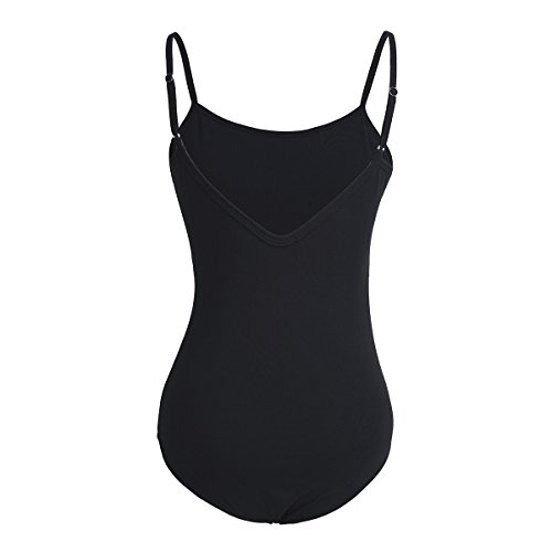 ranrann Maillot Clásico de Danza Ballet para Mujer Leotardo Body de Gimnasia Rítmica Baile Disfraz de Bailarina Ropa Deportiva de Yoga Fitness Negro L