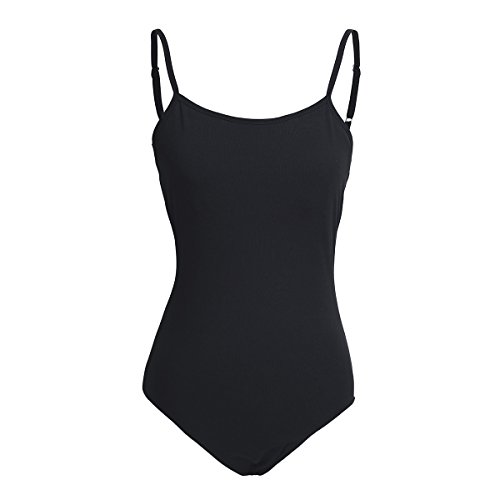 ranrann Maillot Clásico de Danza Ballet para Mujer Leotardo Body de Gimnasia Rítmica Baile Disfraz de Bailarina Ropa Deportiva de Yoga Fitness Negro L