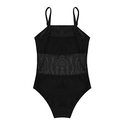 ranrann Maillot de Ballet Clásico para NIña Leotardo Básico de Gimnasia Rítmica Patinaje Artístico Body de Danza Clásica Traje Bailarina Top Negro 8 Años