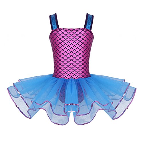 ranrann Maillot de Ballet Lentejuelas para Niña Disfraz de Sirena Vestido de Danza Clásica Vestido Princesa Falda Tutú Costume Traje de Actuación Fiesta Azul 4 Años ranrann Maillot de Ballet Lentejuelas para Niña Disfraz de Sirena Vestido de Danza Clásica Vestido Princesa Falda Tutú Costume Traje de Actuación Fiesta Azul 4 Años