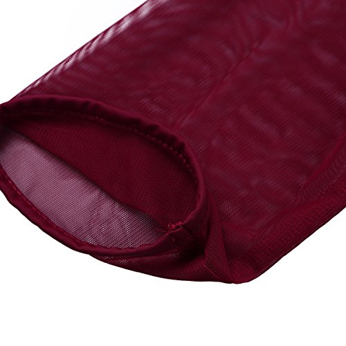 ranrann Maillot de Gimnasia Rítmica para Mujer Leotardo Clásico de Ballet Manga Transparente Mono de Danza Ropa Deportiva de Baile Dancewear Vino Rojo Small ranrann Maillot de Gimnasia Rítmica para Mujer Leotardo Clásico de Ballet Manga Transparente Mono de Danza Ropa Deportiva de Baile Dancewear Vino Rojo Small