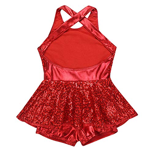 ranrann Vestido de Baile Moderno Jazz Lentejuelas para Niña Maillot de Danza Ballet con Falda Mono Correas Cruzadas Leotardo de Gimnasia Patinaje Rojo 10 Años ranrann Vestido de Baile Moderno Jazz Lentejuelas para Niña Maillot de Danza Ballet con Falda Mono Correas Cruzadas Leotardo de Gimnasia Patinaje Rojo 10 Años