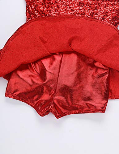 ranrann Vestido de Baile Moderno Jazz Lentejuelas para Niña Maillot de Danza Ballet con Falda Mono Correas Cruzadas Leotardo de Gimnasia Patinaje Rojo 10 Años ranrann Vestido de Baile Moderno Jazz Lentejuelas para Niña Maillot de Danza Ballet con Falda Mono Correas Cruzadas Leotardo de Gimnasia Patinaje Rojo 10 Años